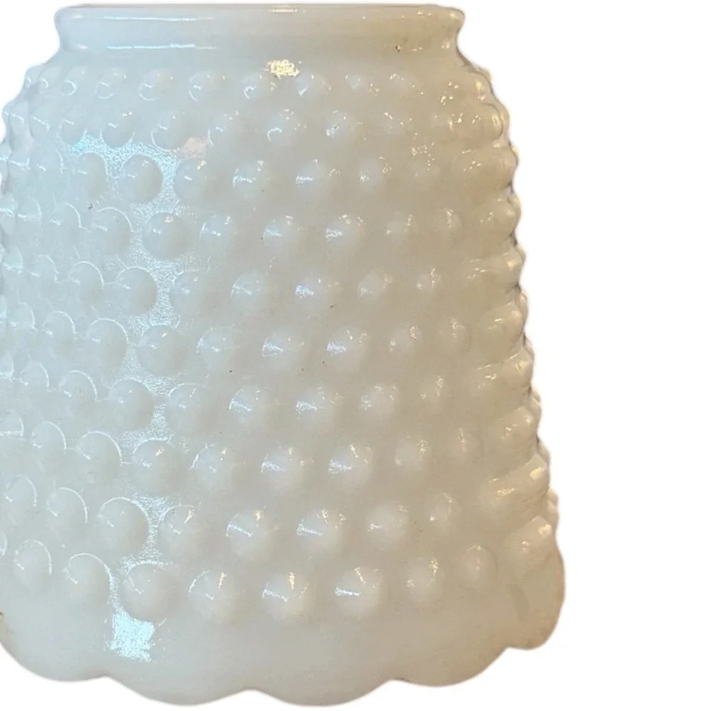 Vintage Hobnail White Milk Glass Fire King 5.25